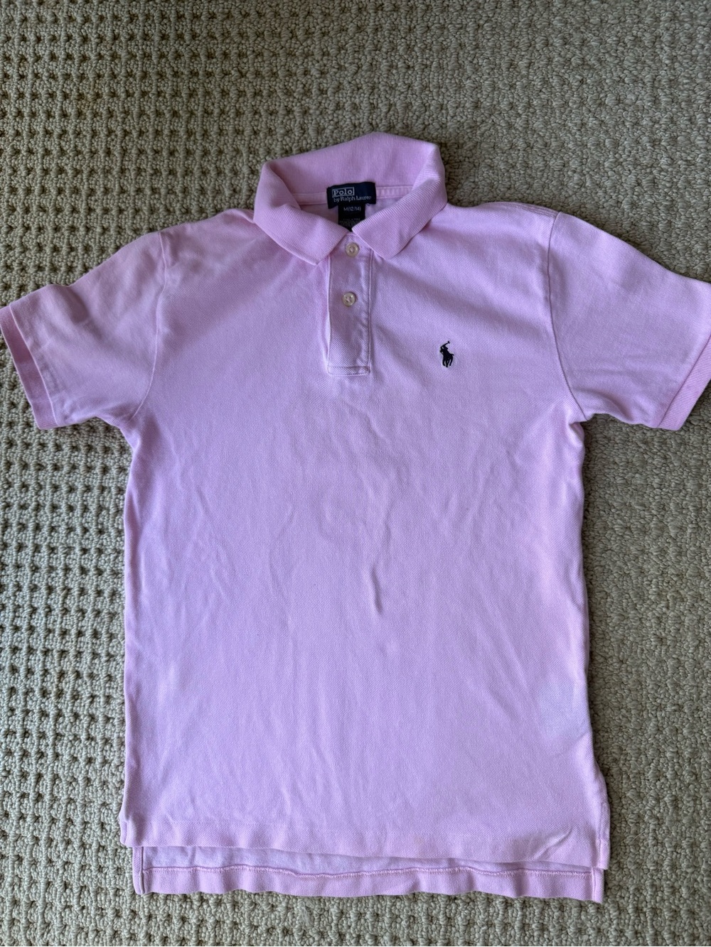 Ralph Lauren Kids Light Pink Polo Shirt with Navy Pony